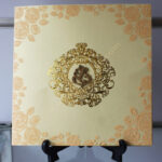 Rose embossed & foil wedding invitation RM-677)