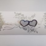 Silver Hearts wedding invitation