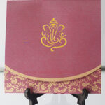 Maroon Top Open wedding invitation