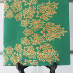 Apple Green with  Gold wedding invitation