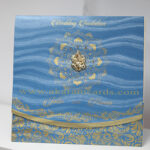 Attractive Blue Hindu Wedding Invitation