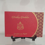 Red with Gold Design wedding invitation