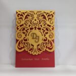 Gold laser cut wedding invitation (RM-539)