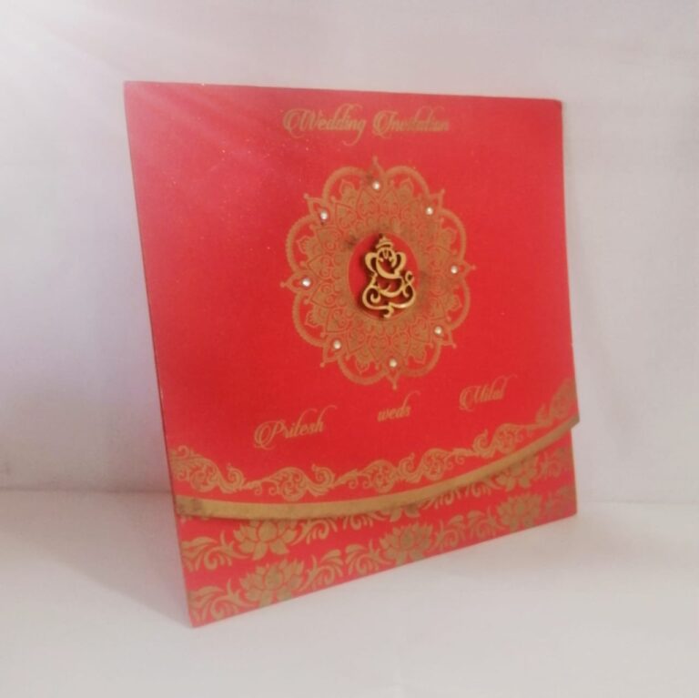 Red fabulous wedding invitation card – Akaram Cards