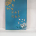 Blue printing wedding invitation