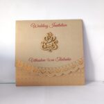 Scallop design wedding invitation