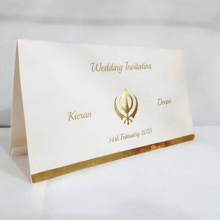 White and Gold foiling Wedding Invitation (RM-543)