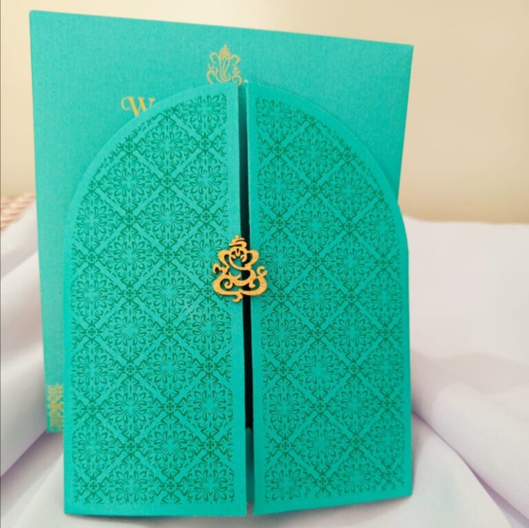 Temple door design wedding invitation – Akaram Cards