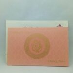 Circle flower design Peach wedding invitation