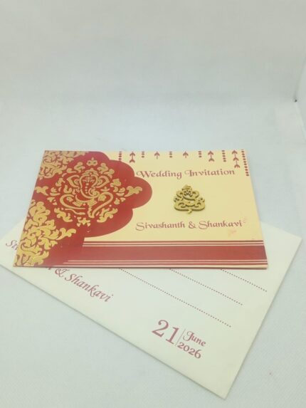 Golden Ganesh Invitation Card