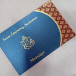 Hindu Blue Colour Wedding Invitation
