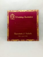 Maroon and Gold Pocket Wedding Invitation - Image 3