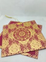 Maroon and Gold Pocket Wedding Invitation - Image 2
