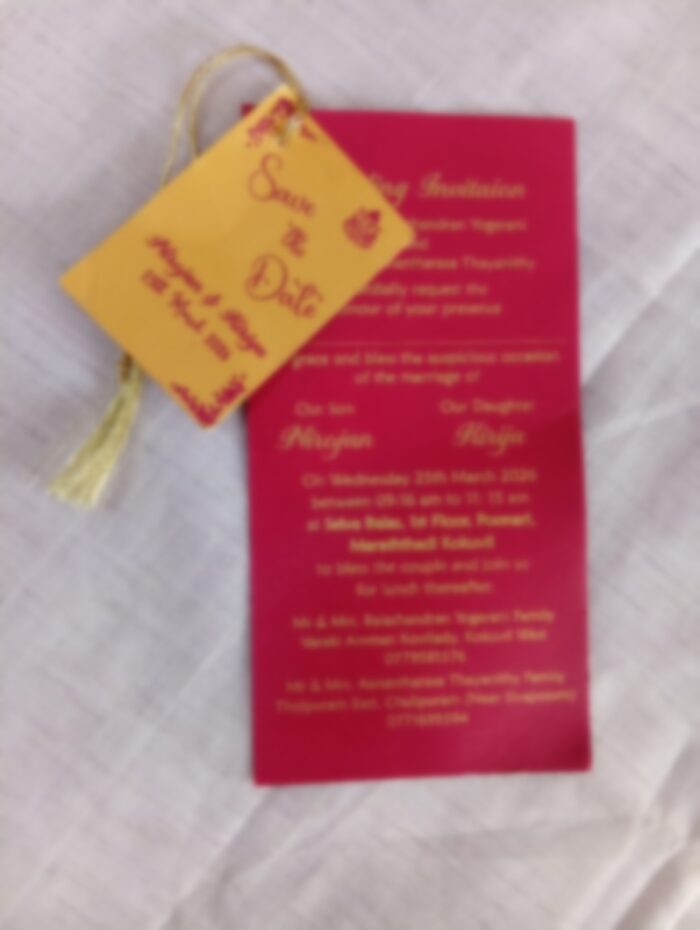 Invitation Tag Roop New Tag Model Wedding Invitation. – Akaram Cards
