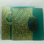 Green Emboss New Design Wedding Invitation.