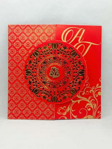 Red and Gold Foil Wedding Invitation