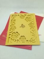 Gold and Red Rose Laser Cut wedding Invitation - Image 2