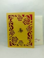 Gold and Red Rose Laser Cut wedding Invitation
