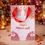 White and Red Mehndi bag