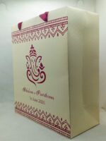 Cream and Maroon Colour Gift Bag - Image 2