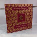 Amazing Maroon and Gold Wedding Invitation - Image 4