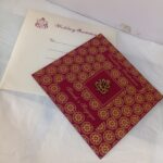 Amazing Maroon and Gold Wedding Invitation - Image 2