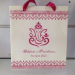 Cream and Maroon Colour Gift Bag