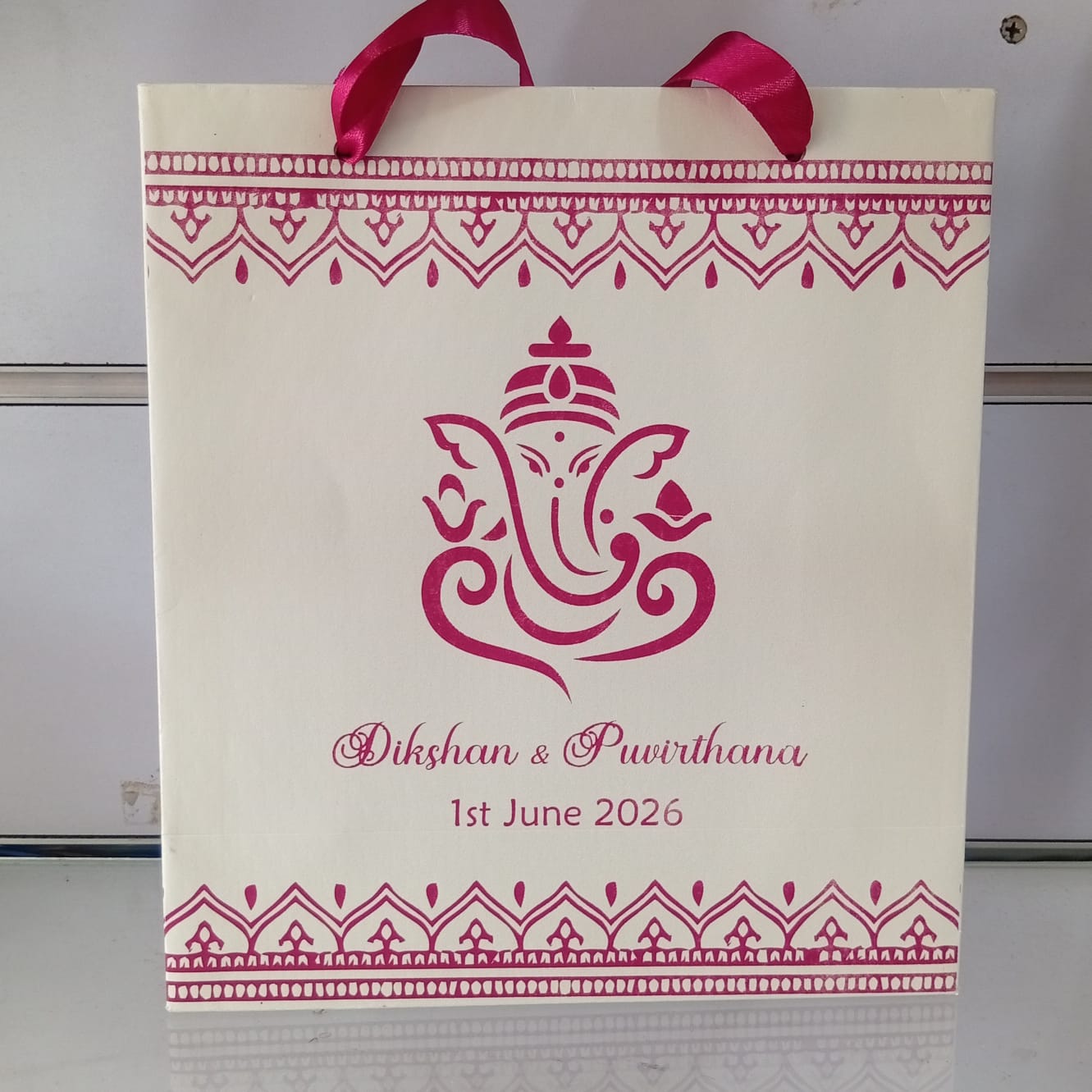 WhatsApp Image 2026-05-21 at 2.23.53 PM Cream and Maroon Colour Gift Bag - Image 1