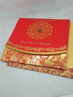 Floral Red gold wedding invitation - Image 2
