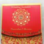 Floral Red gold wedding invitation