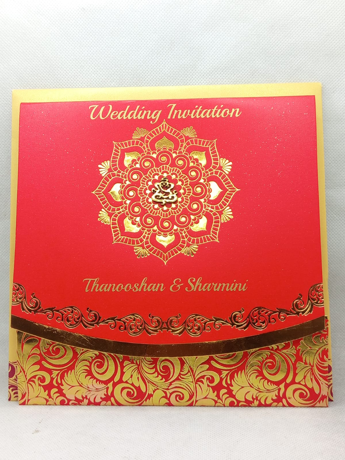 WhatsApp Image 2026-09-29 at 3.37.43 PM Floral Red gold wedding invitation - Image 1