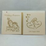 Door open small cream colour wedding card