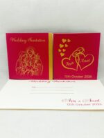 Red Colour Door Open Small Wedding Invitation