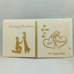 Door open small cream colour wedding card